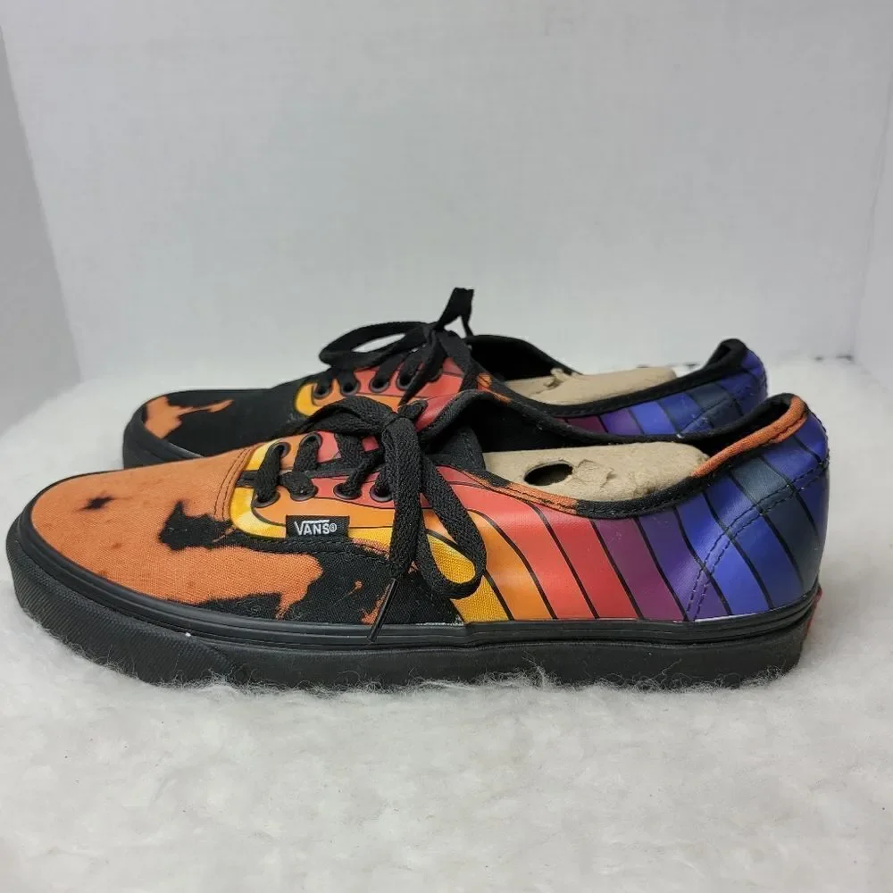 Vans Authentic Refract Black Rainbow  500714 Low Top Sneaker Shoes Size 9